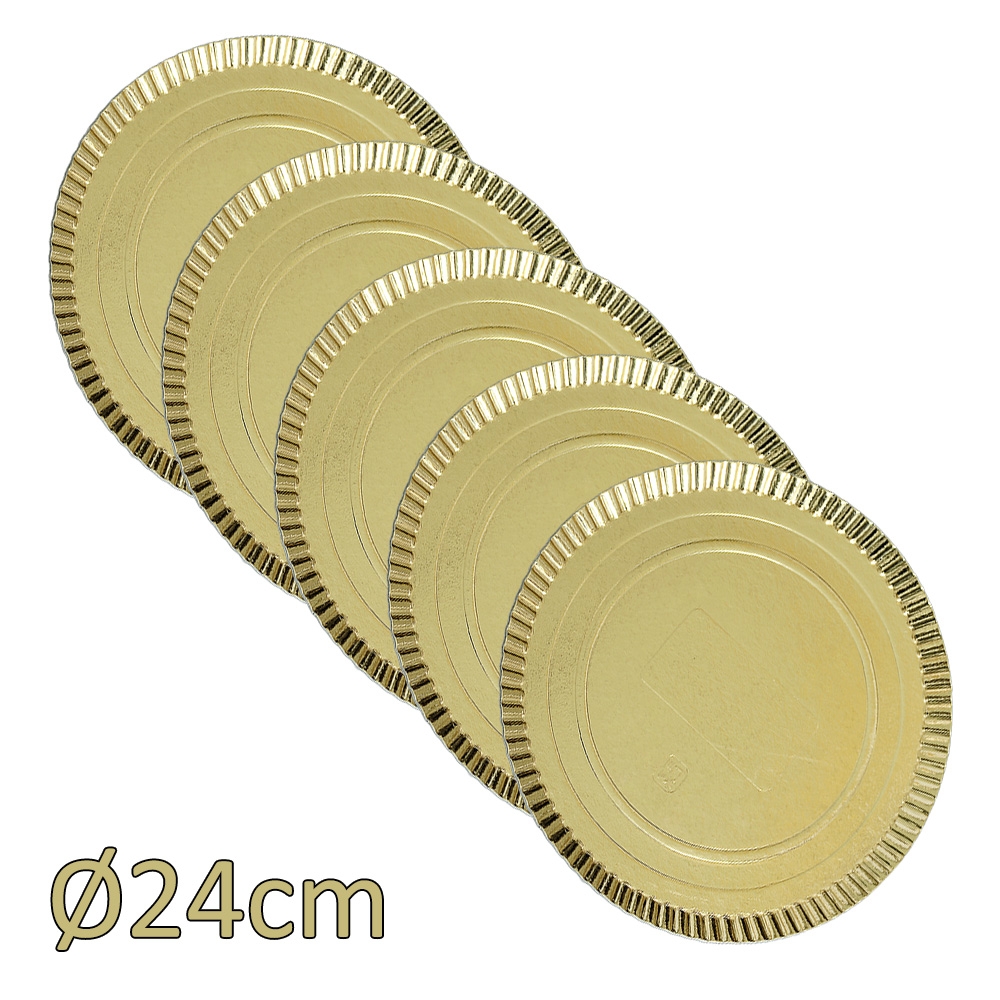 Farfurie aurie, din carton, 24 cm