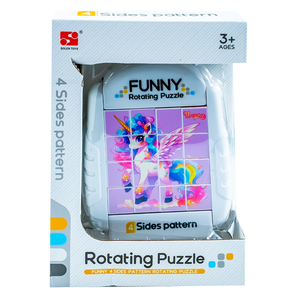 Puzzle educativ, cu 4 fete, Unicorn - imagine 4
