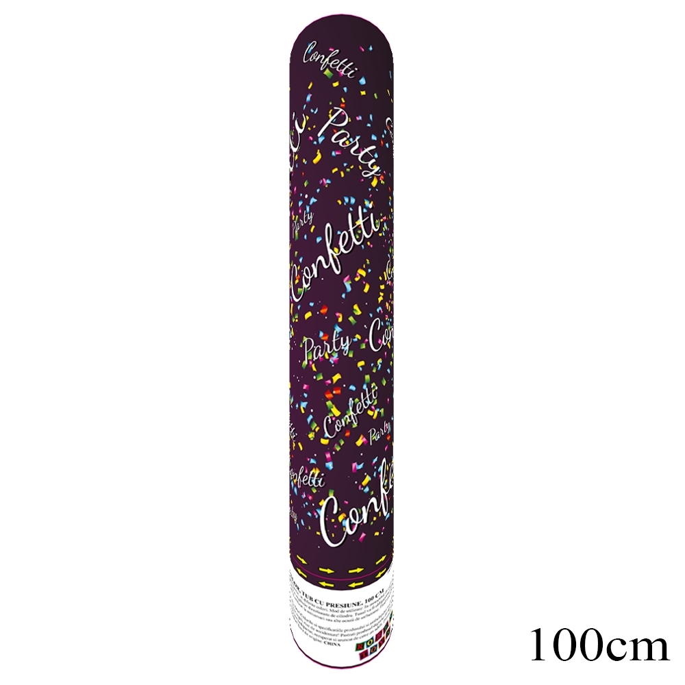 Confetti color, tub cu presiune, 100 cm