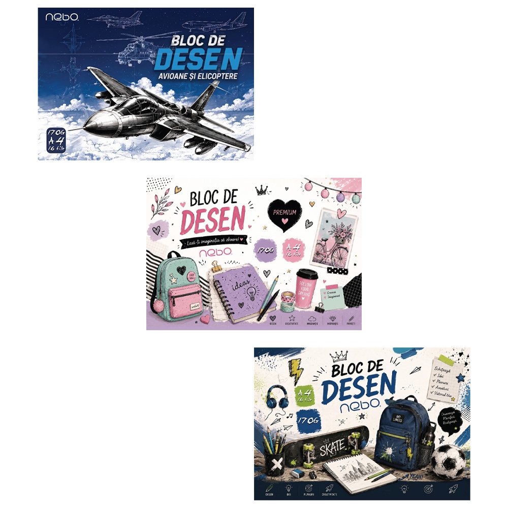Bloc desen A4 16 file 170 g/mp - NEBO