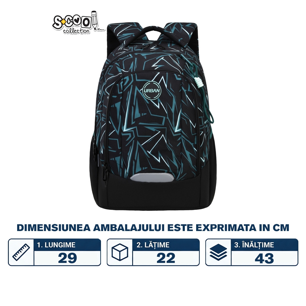 Ghiozdan anatomic URBAN, 43x29x22 cm, LIGHTNING - S-COOL - imagine 2