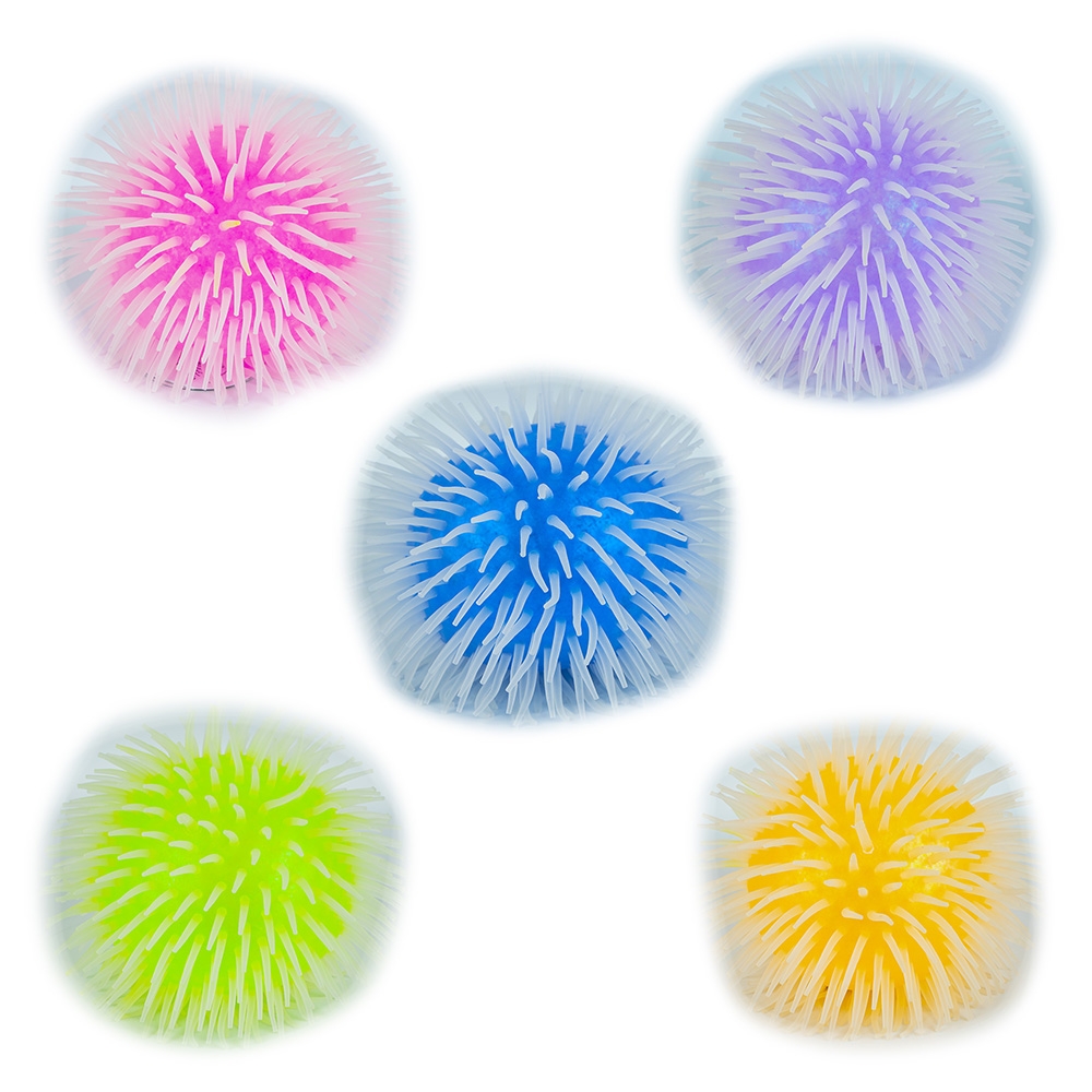 Jucarie Pufferz, minge super glitter, 12 cm - Toi-Toys