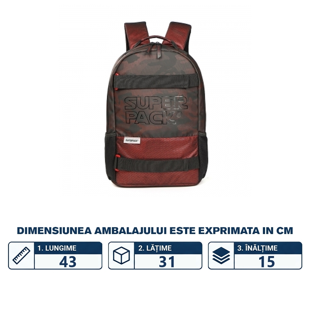 Ghiozdan compartiment laptop, SUPERPACK, 43x31x15 cm - S-COOL - imagine 2