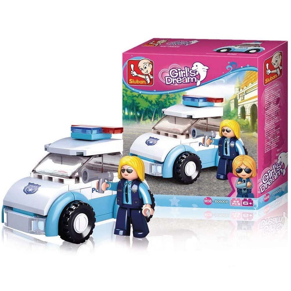 Set de constructie Girl's Dream, 68 piese, Masina de politie pentru patrulare - Sluban