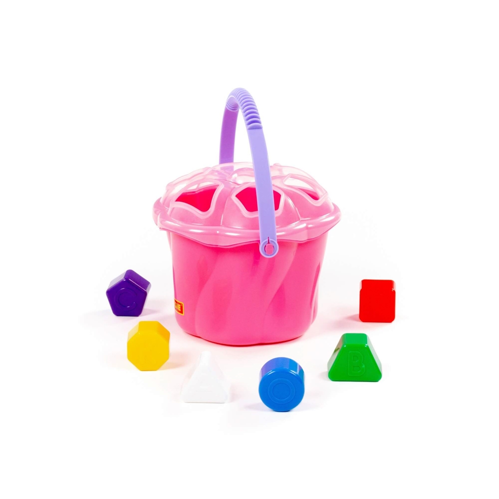 Galetusa roz cu forme de sortare, 6 buc/set, 17.5x15.7x14 cm, Polesie - imagine 3