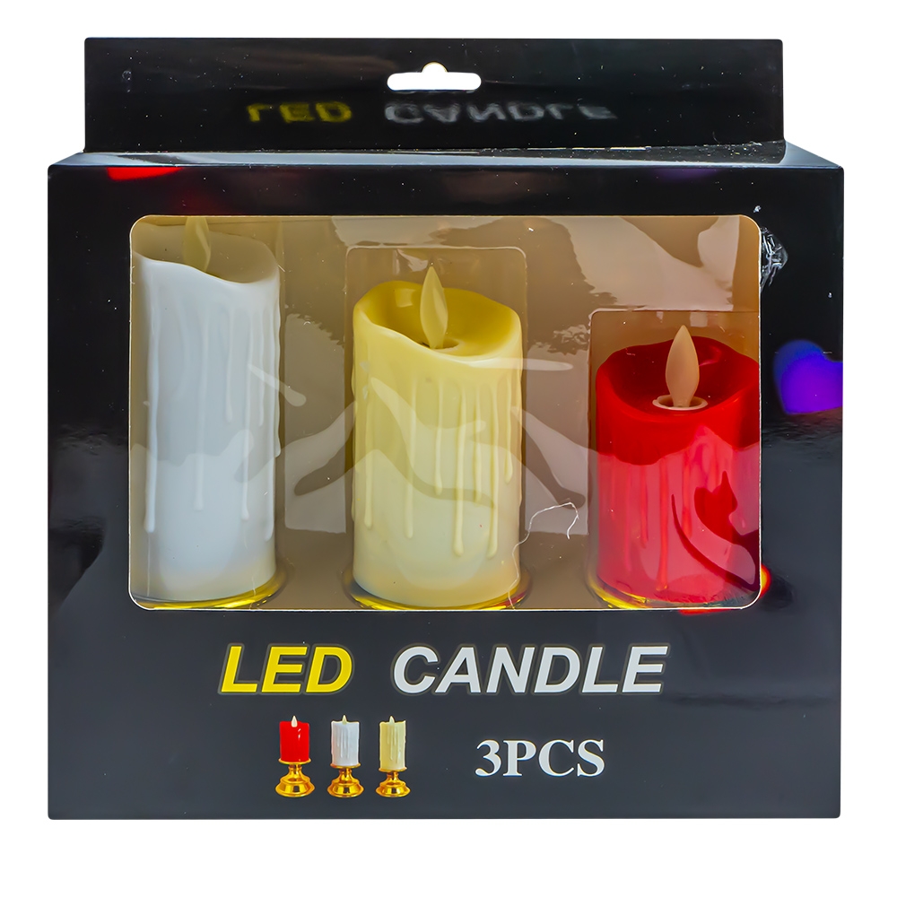 Lumanare ornamentala - Candela, 3 buc/set - imagine 3