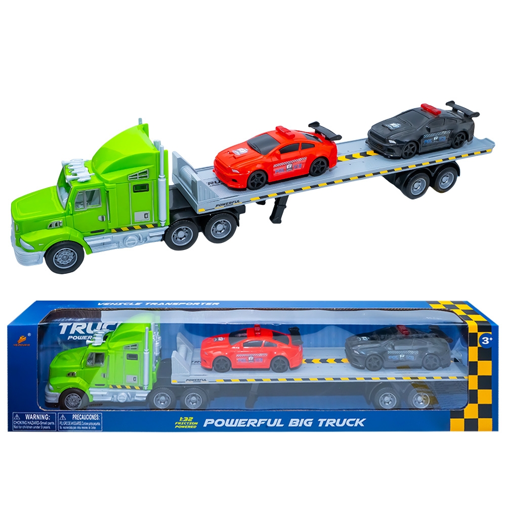 Camion remorcare (platforma) cu frictiune + 2 masini