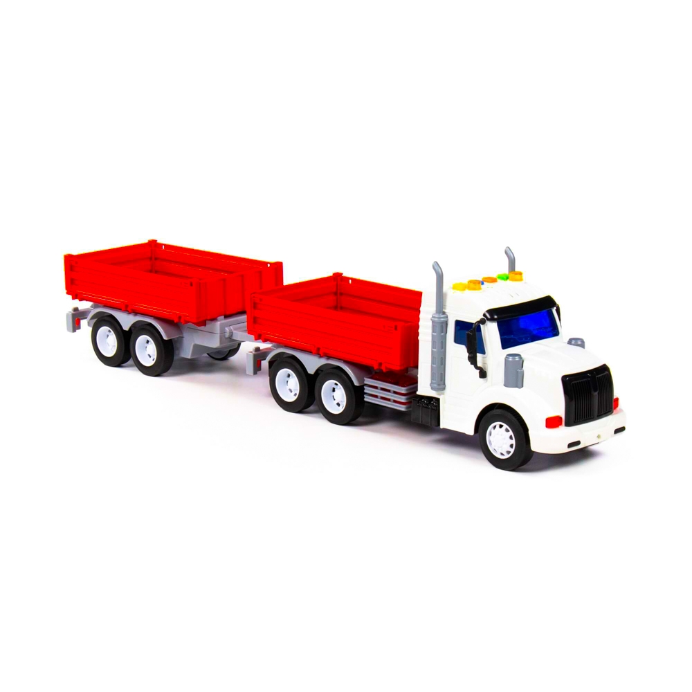 Camion + remorca cu lumina si sunet, 50.6x98x13 cm, Polesie - imagine 4
