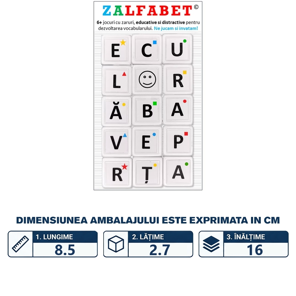 Joc educativ cu zaruri, Zalfabet - imagine 2