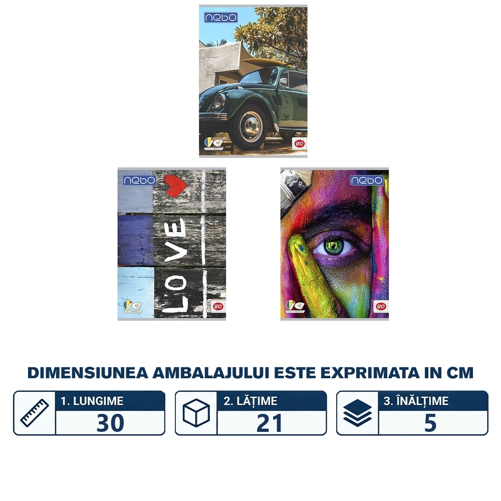 Caiet A4 80 file AR - NEBO - imagine 2