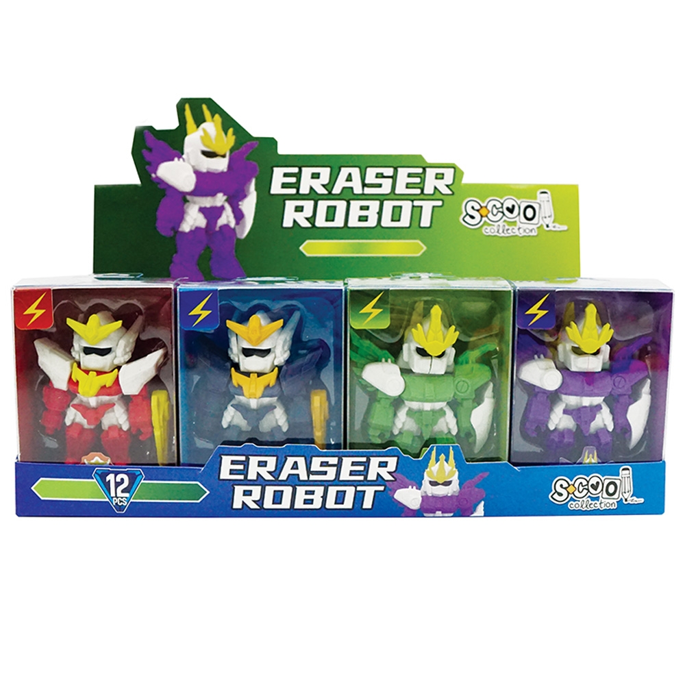 Radiera color, model Robot, 1 buc/cutie PVC - S-COOL - imagine 3
