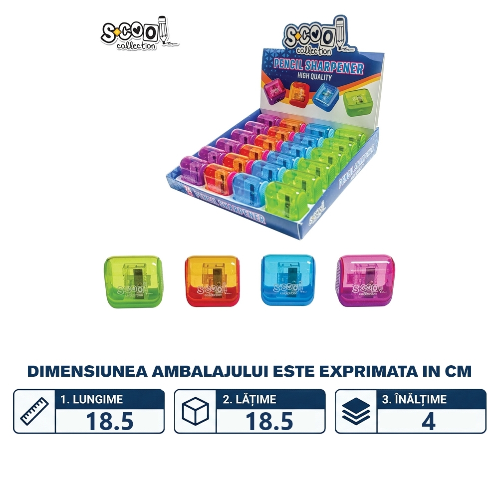 Ascutitoare cu container, 8 mm, 24 buc/display - S-COOL - imagine 2
