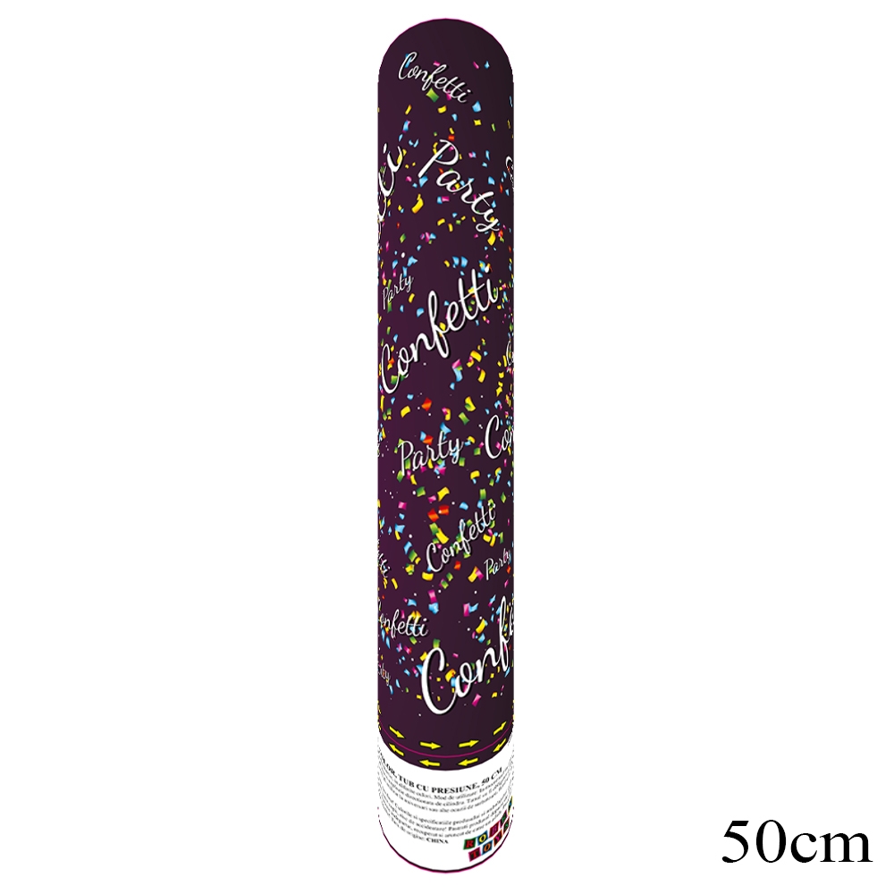 Confetti color, tub cu presiune, 50 cm
