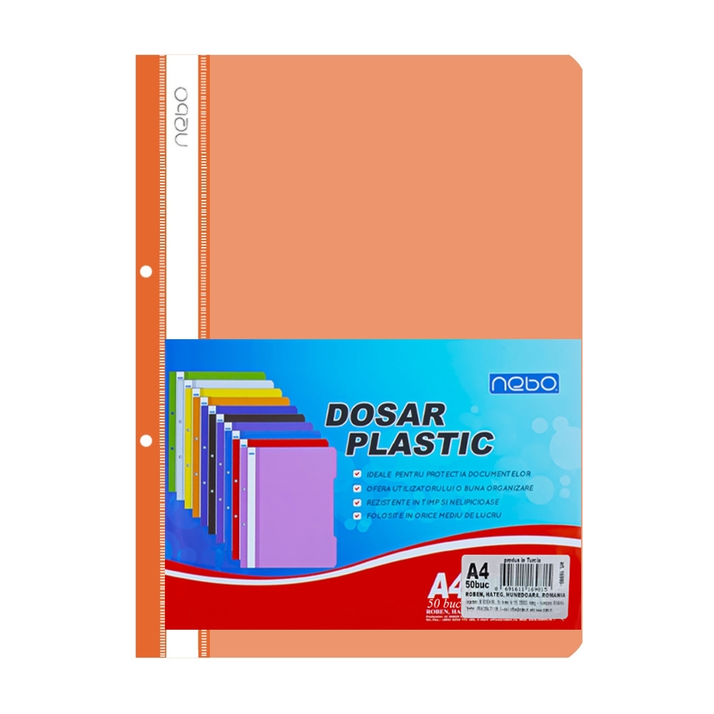 Dosar plastic A4, Portocaliu - NEBO - imagine 3