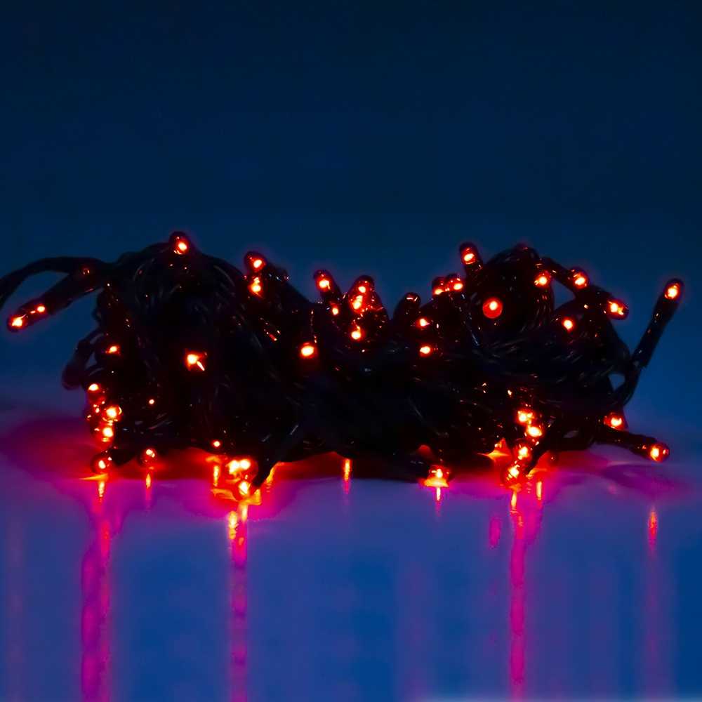 Instalatie pom Craciun, 140 becuri Led, rosie - imagine 3