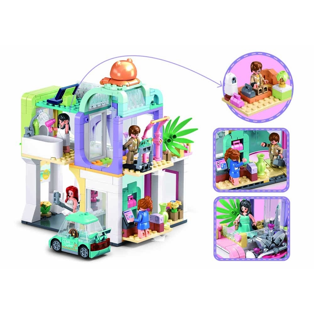 Set de constructie Metropolis, 435 piese, Hotel - Sluban - imagine 5