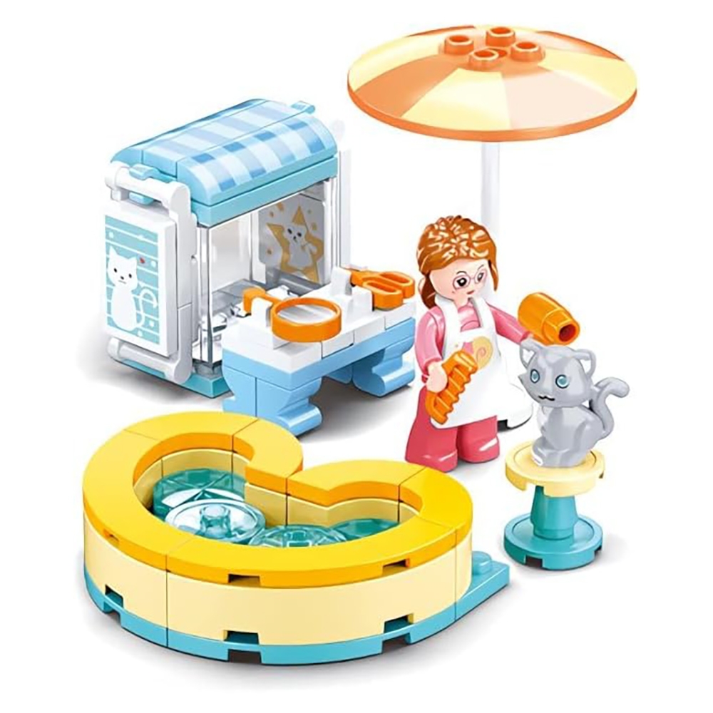 Set de constructie Girl's Dream, 79 piese, Hotel pentru pisici - Sluban - imagine 2