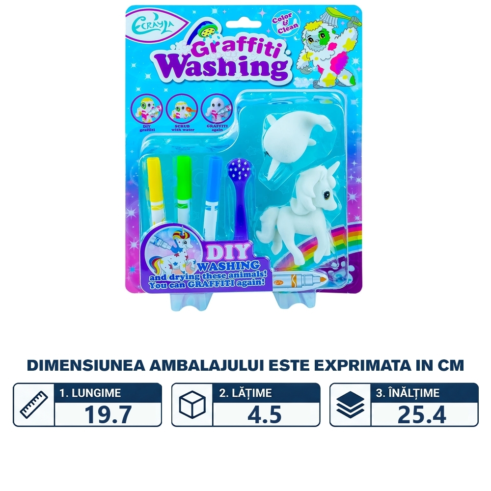 Set creativ, Animalute care pot fi desenate si spalate, 2 buc/set - imagine 2