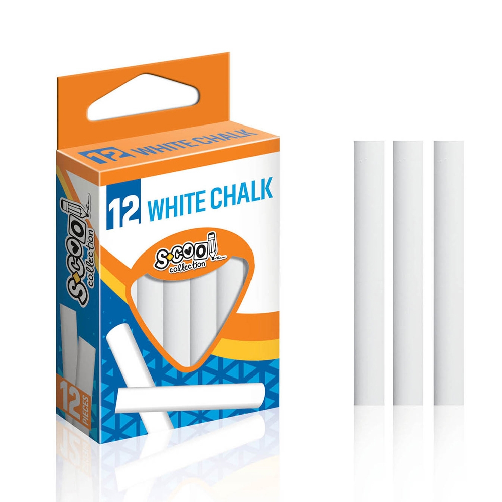 Creta alba anti-dust, 12 buc/cutie - S-COOL - imagine 3
