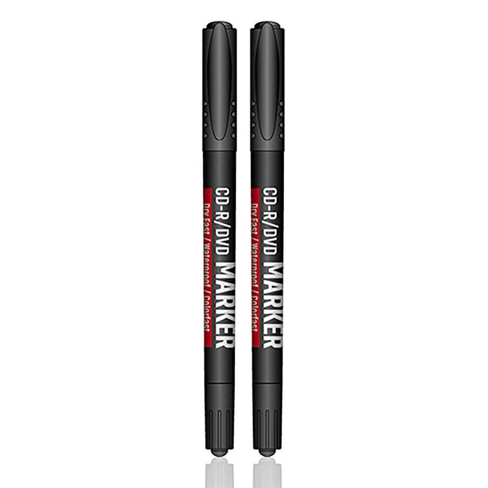 Marker CD/DVD 2 capete, negru, 0,5-0,1 mm, 12 buc/set - OFFISHOP - imagine 3