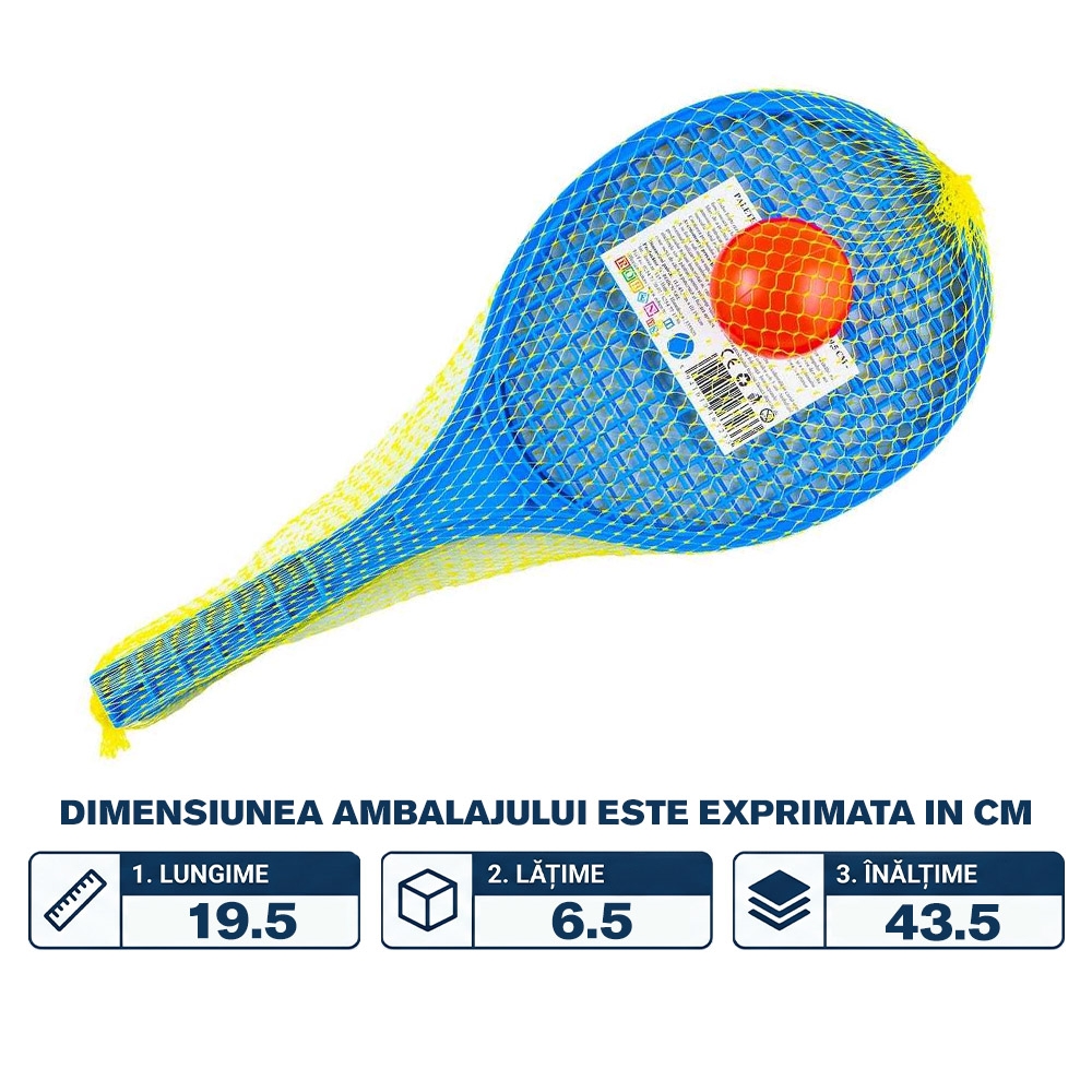 Palete Beach Ball, 2/set + minge, albastre, 43.5x19.5 cm - ROBENTOYS - imagine 2