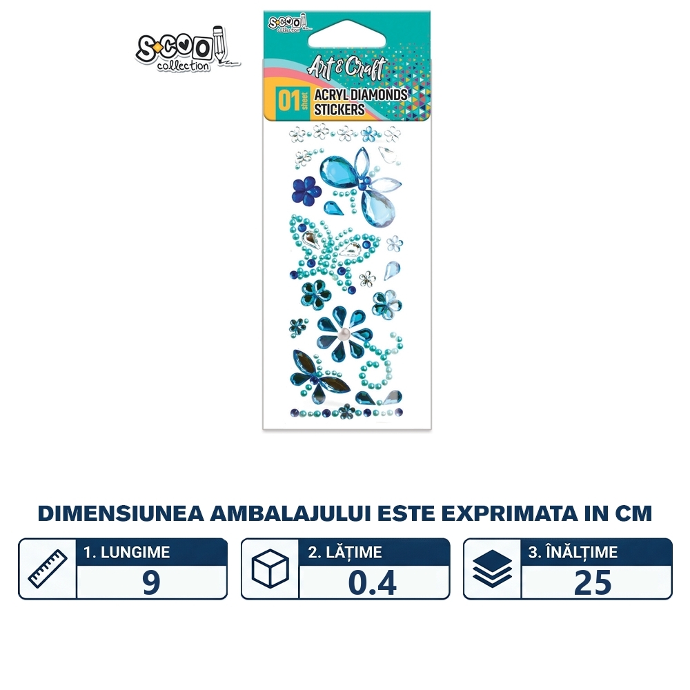 Accesorii craft, Diamante acril, autoadezive - S-COOL - imagine 2