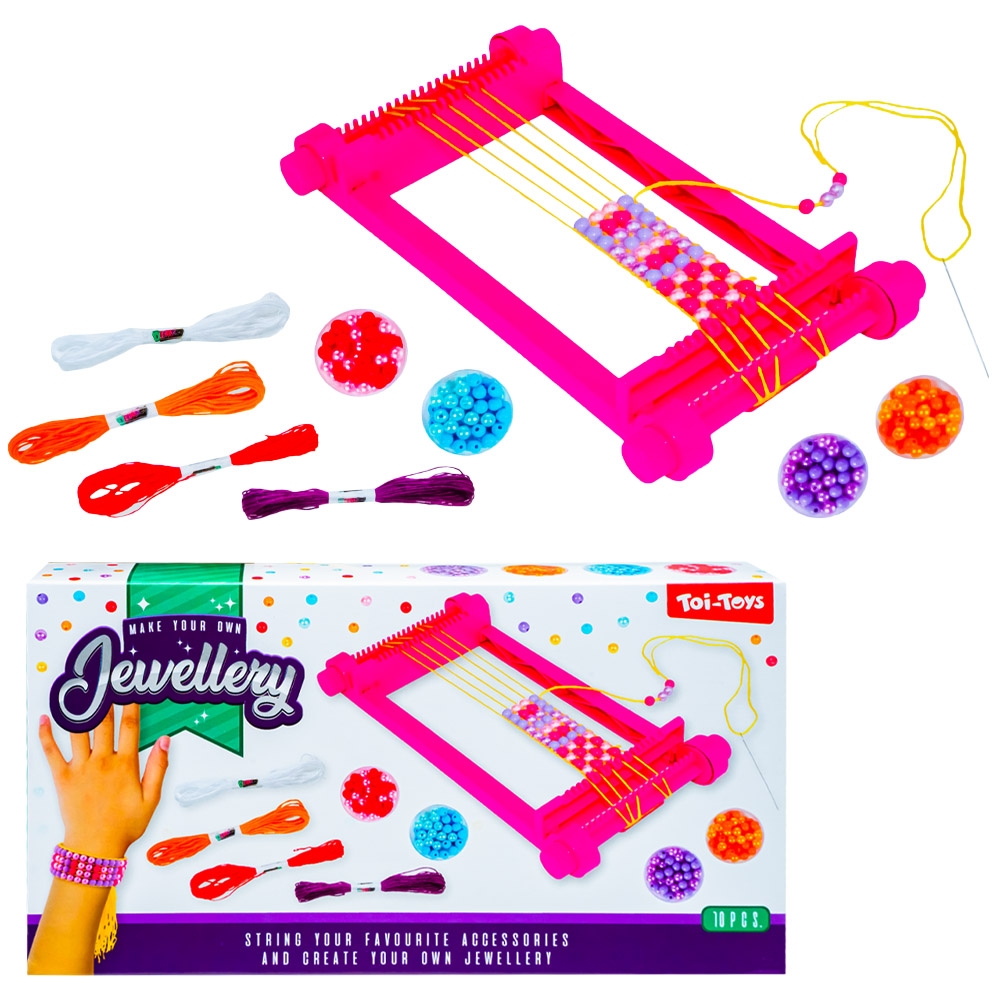 Set de confectionat bratari, cu suport pentru tesut - Toi-Toys