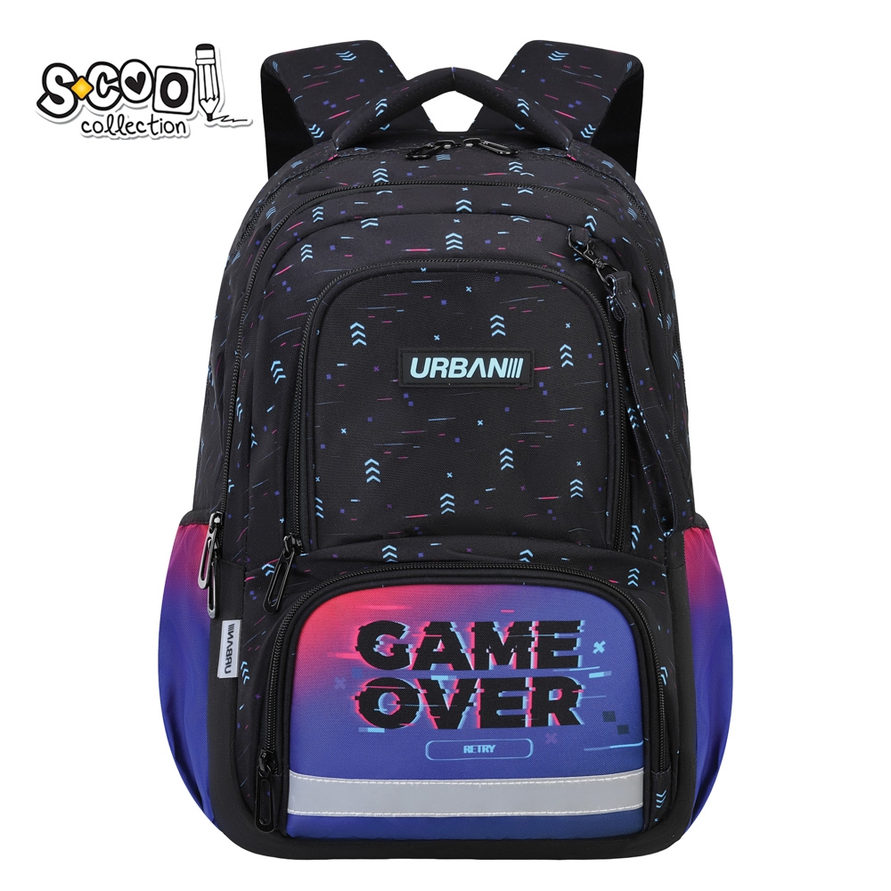 Ghiozdan ergonomic comp. laptop, URBAN PREM., 42x31x16 cm, GAME OVER - S-COOL