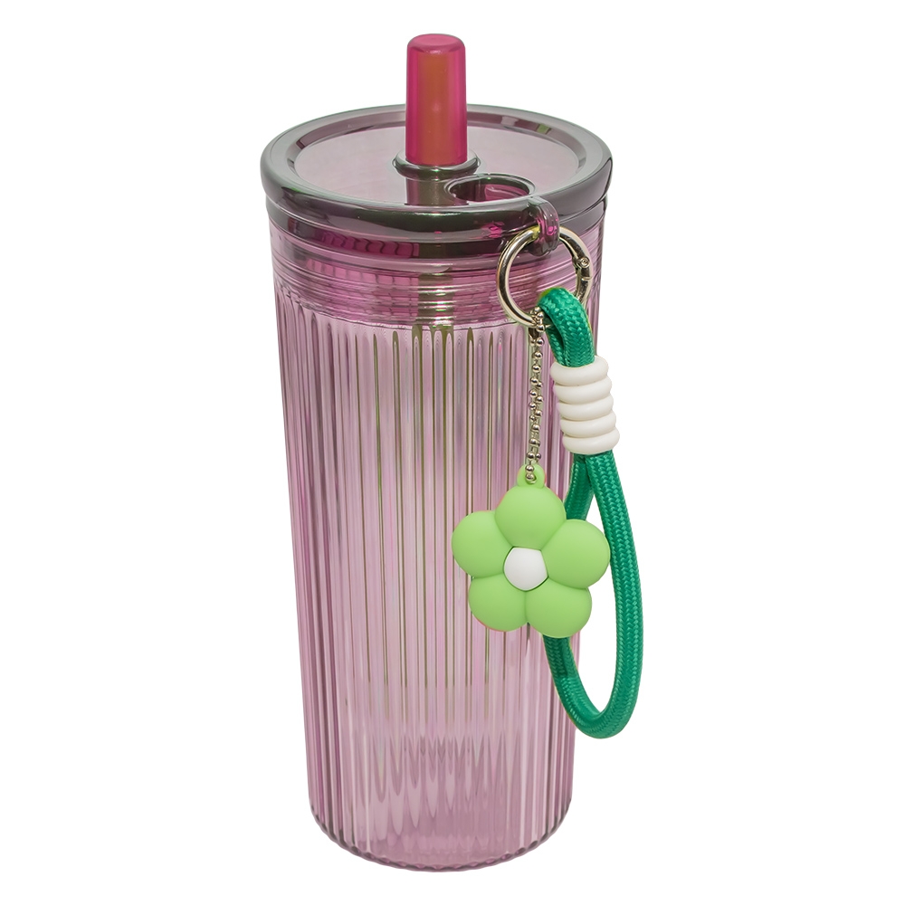 Pahar plastic, cu pai, Floare, 750 ml - imagine 7