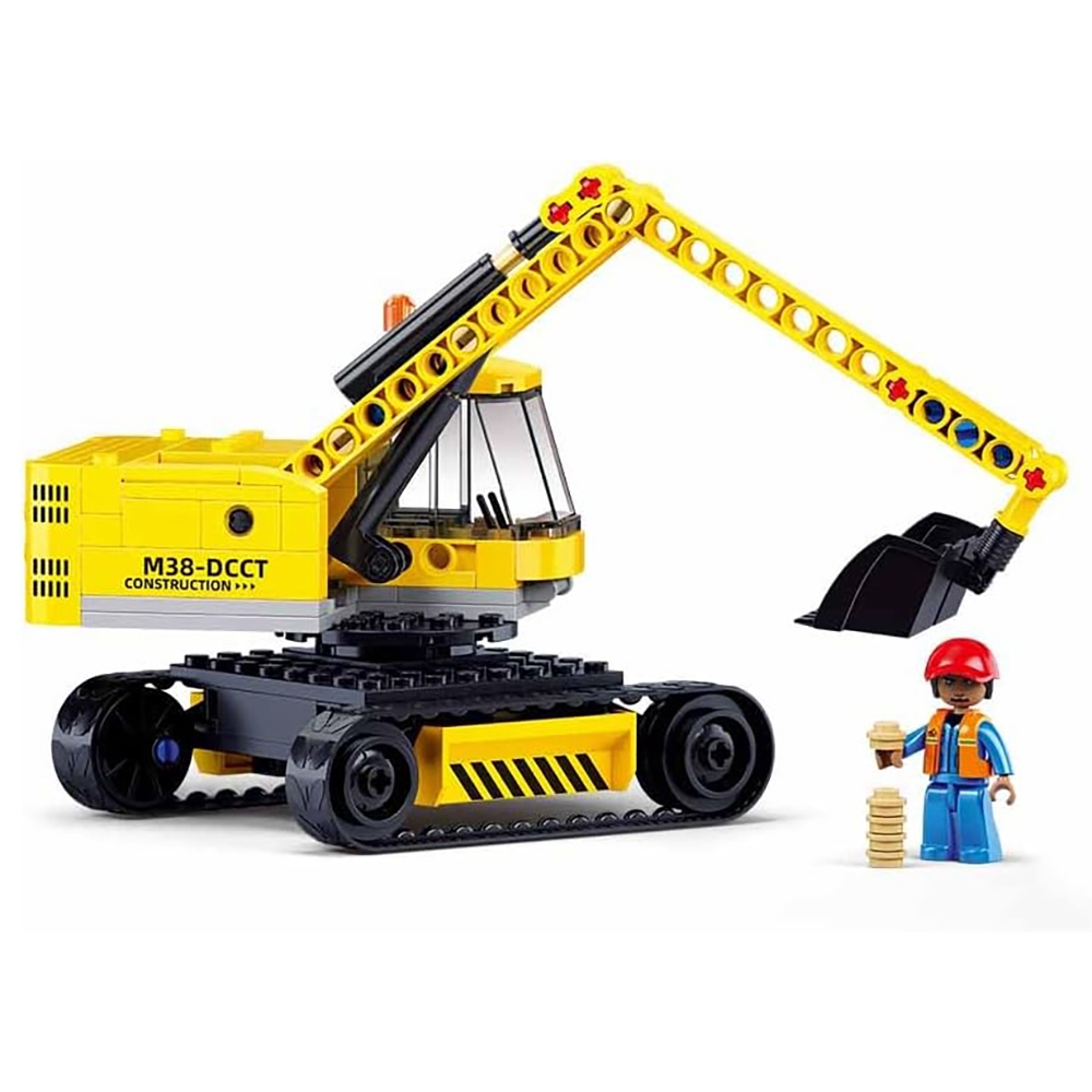 Set de constructie Town, 152 piese, Excavator - Sluban - imagine 5