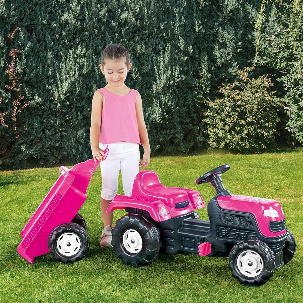 Tractor cu pedale si remorca Unicorn, 52x144x45cm - Dolu - imagine 3