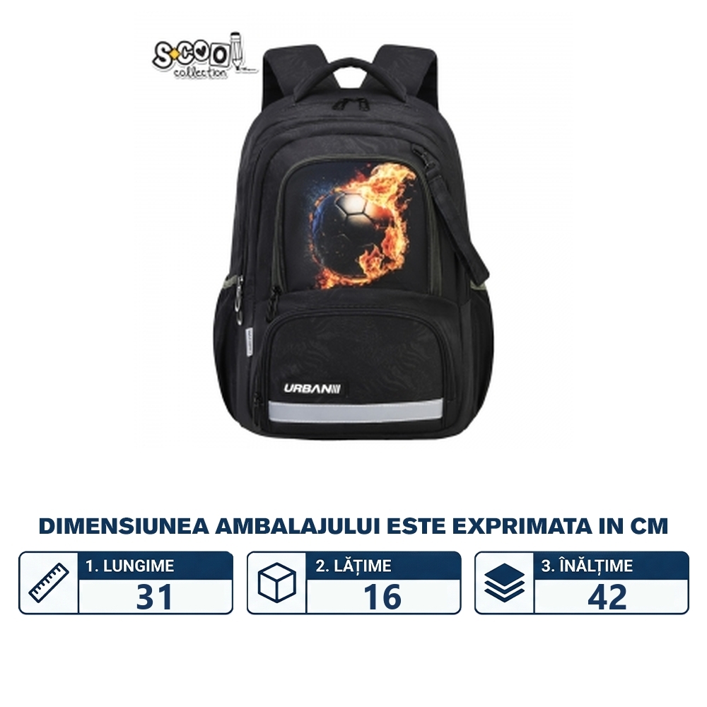 Ghiozdan ergonomic comp. laptop, URBAN PREM., 42x31x16 cm, PLAY ON - S-COOL - imagine 2