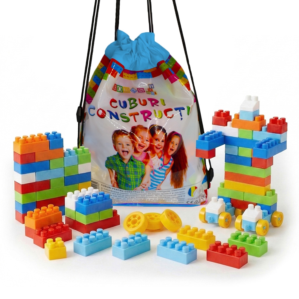 Cuburi constructii in rucsac, 320 piese/570g - ROBENTOYS - imagine 5
