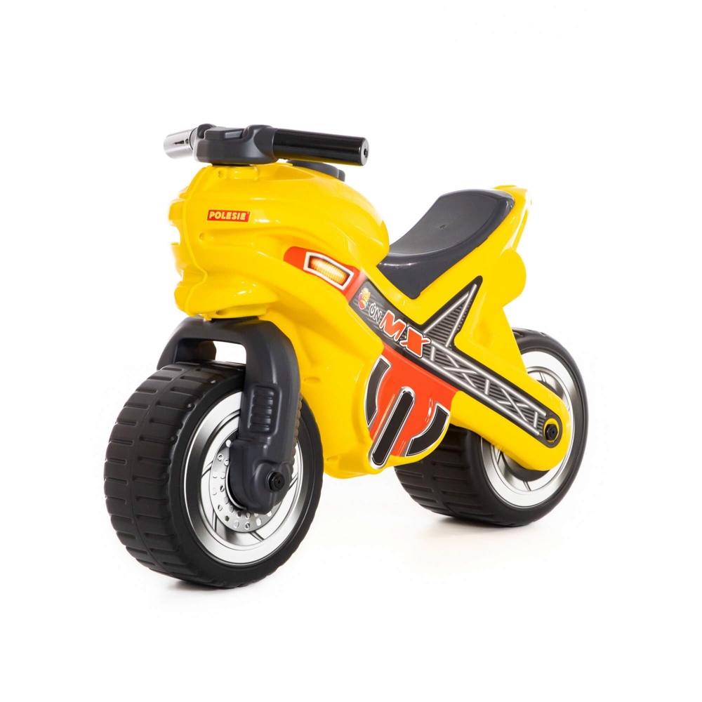 Motocicleta fara pedale, MX-ON, galbena, 70x30x49,3 cm, Polesie - imagine 3
