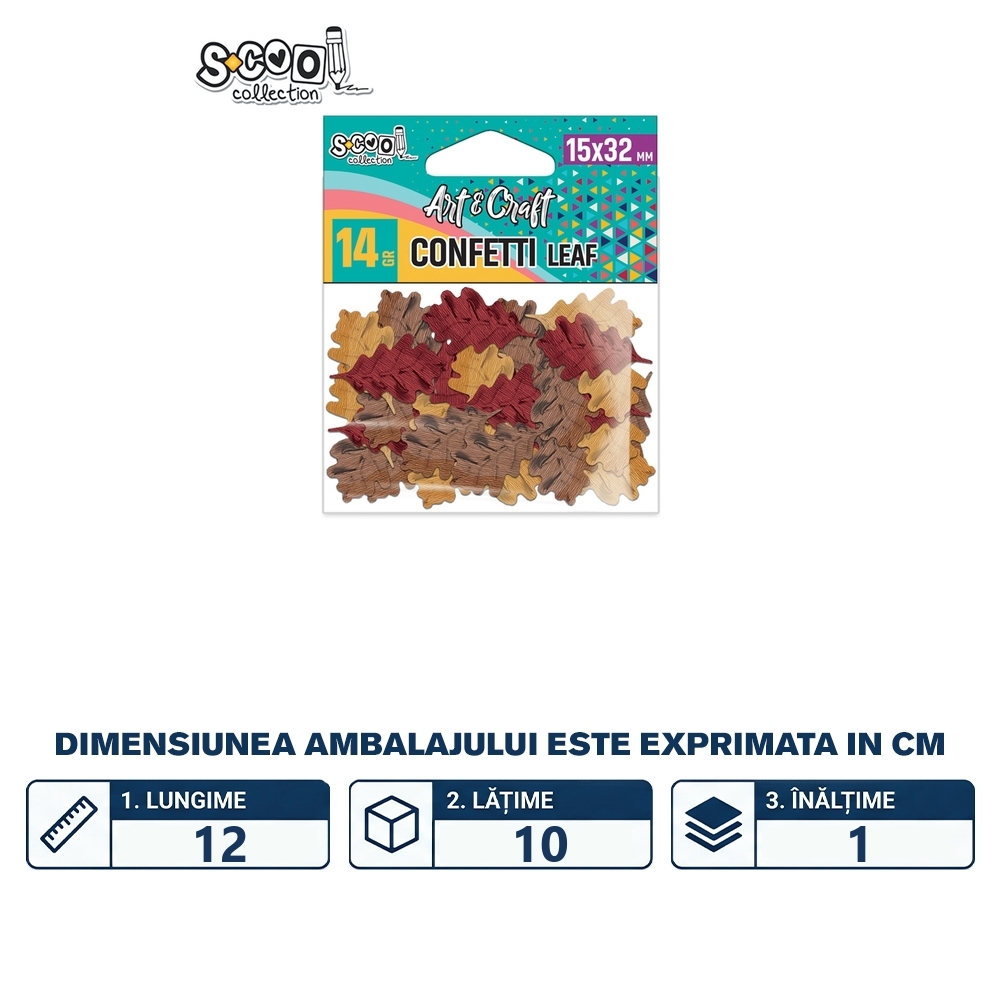 Accesorii craft, confetti frunze, 14 gr - S-COOL - imagine 2