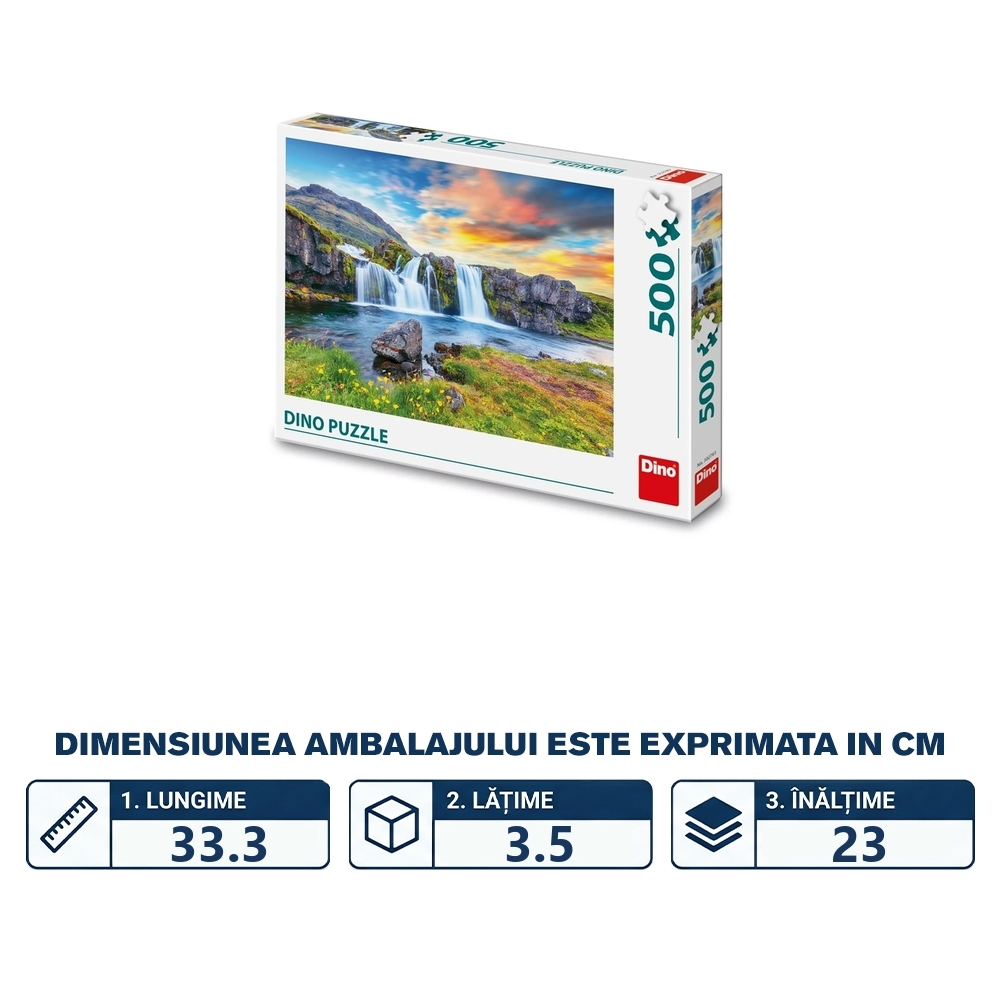 Puzzle 500 piese, Cascada Islanda - DINO TOYS - imagine 2