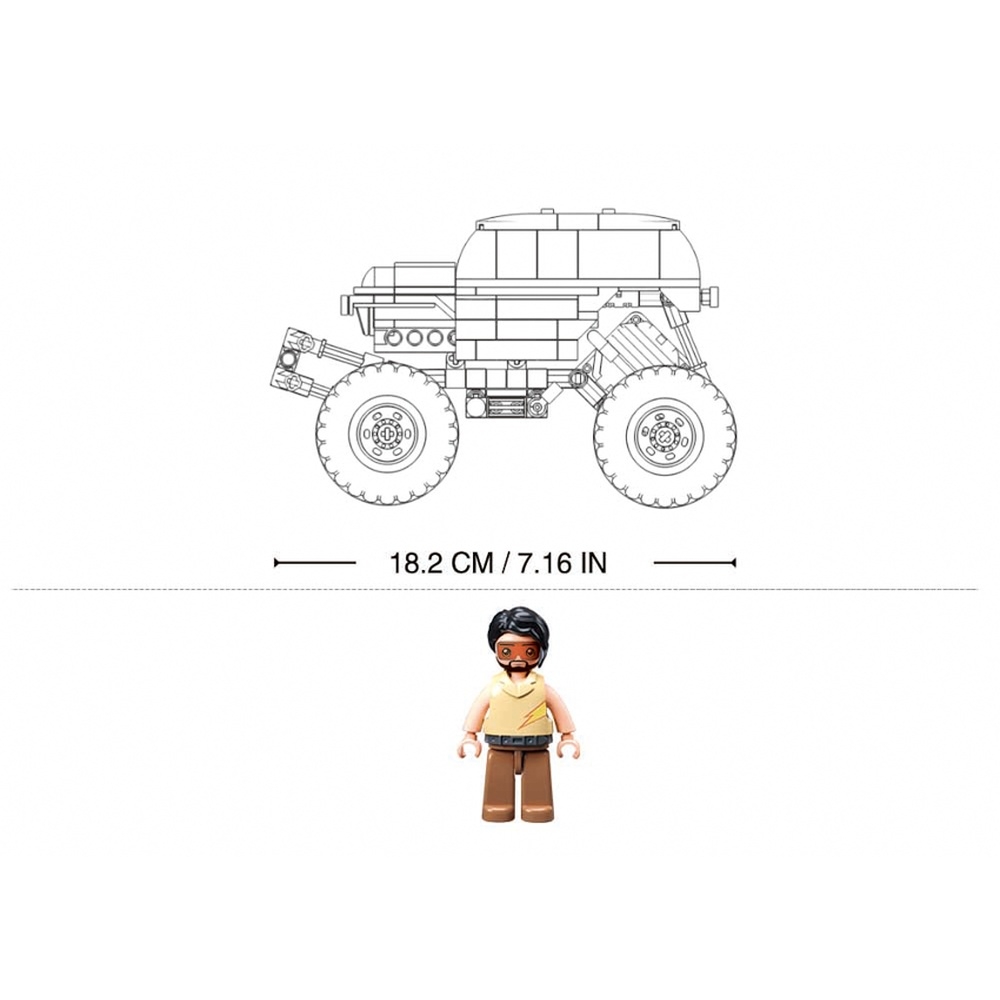Set de constructie Power bricks, 252 piese, Monster-truck, pull back mecanism - Sluban - imagine 5