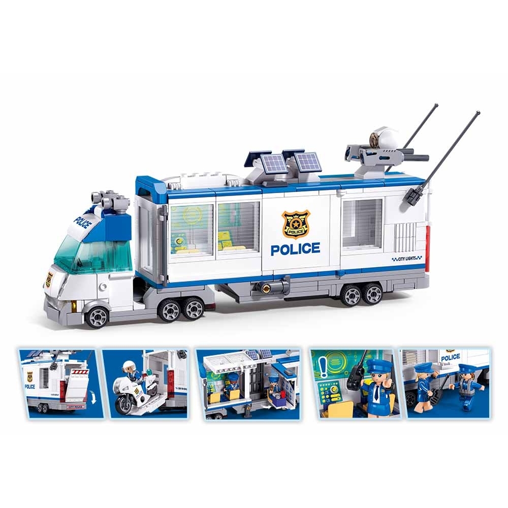Set de constructie Metropolis, 510 piese, Centru mobil de comanda al politiei - Sluban - imagine 5