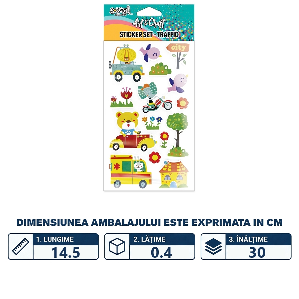 Accesorii craft, stickere 3D, Trafic - S-COOL - imagine 2
