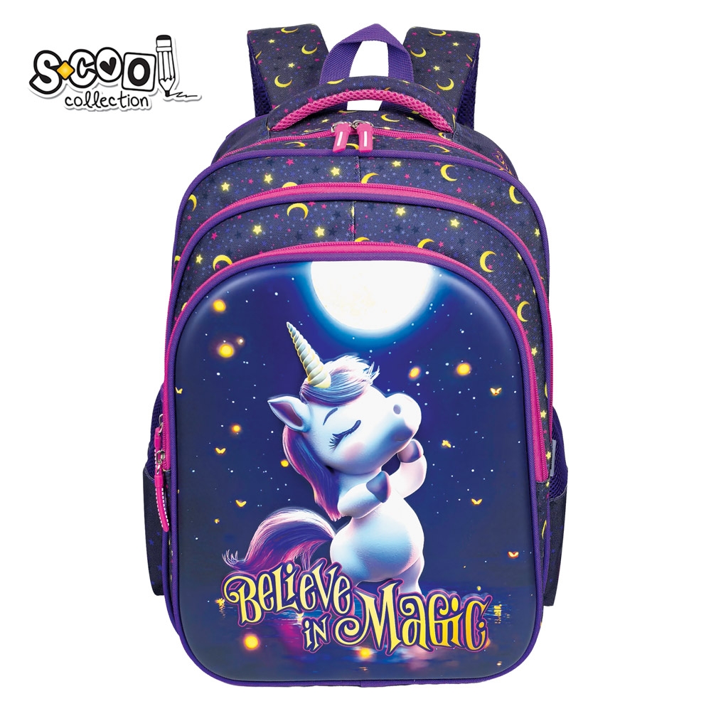 Ghiozdan 3D ergonomic, 30x22x42 cm, BELIEVE IN MAGIC - S-COOL