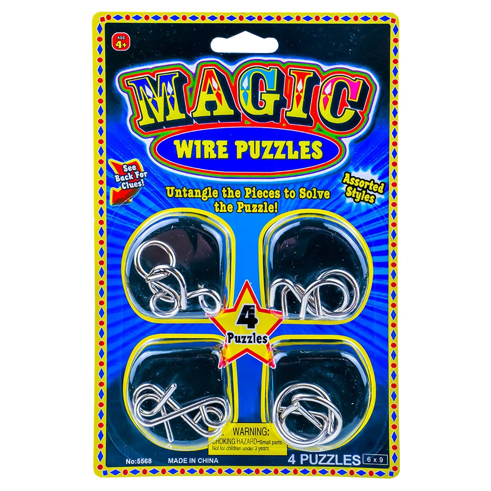Puzzle mecanic, din metal, 4 buc/set