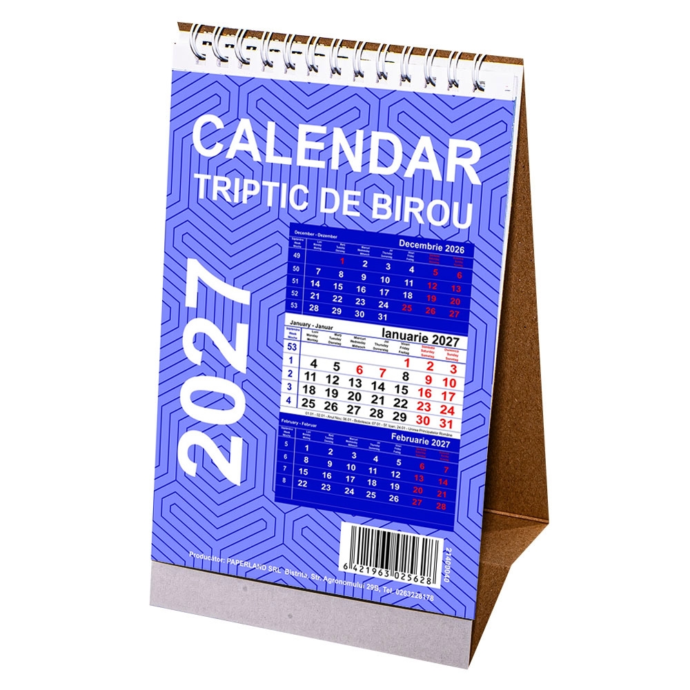 Calendar de birou, triptic 2027 - imagine 2