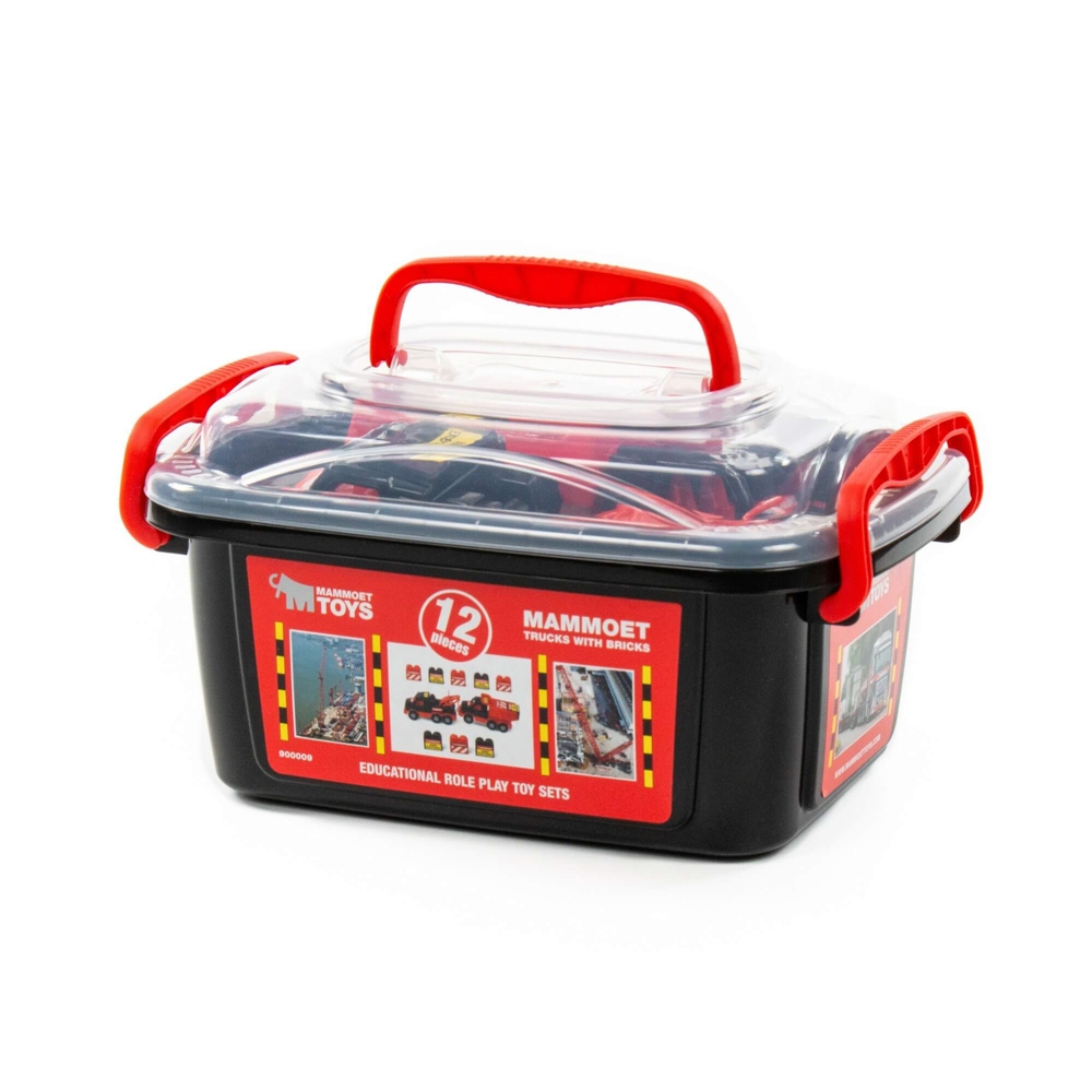 Set masinute si cuburi constructii - Mammoet, 28.5x19.5x15.5 cm, Polesie - imagine 7