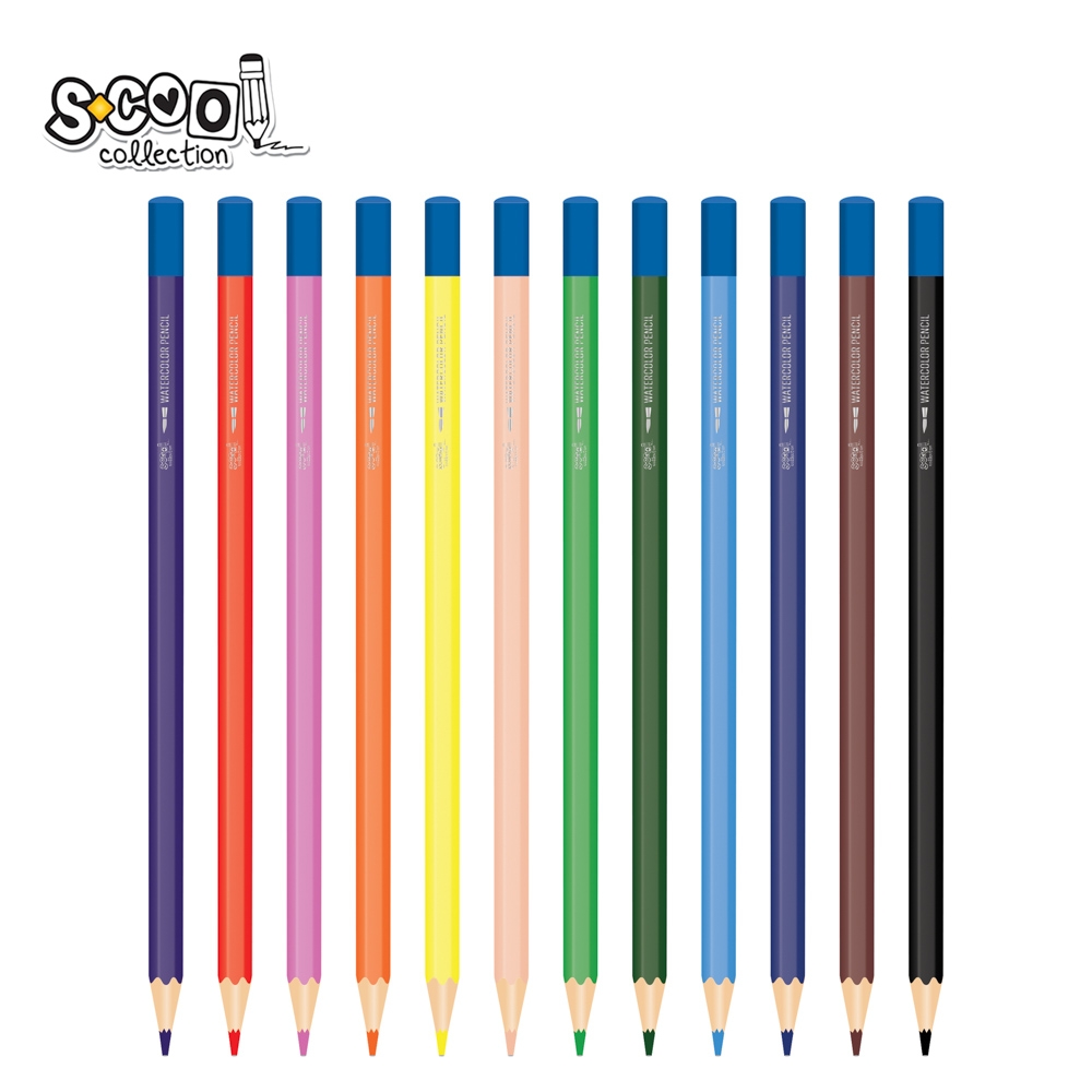 Creioane color acuarele, 12 buc/set - S-COOL - imagine 3