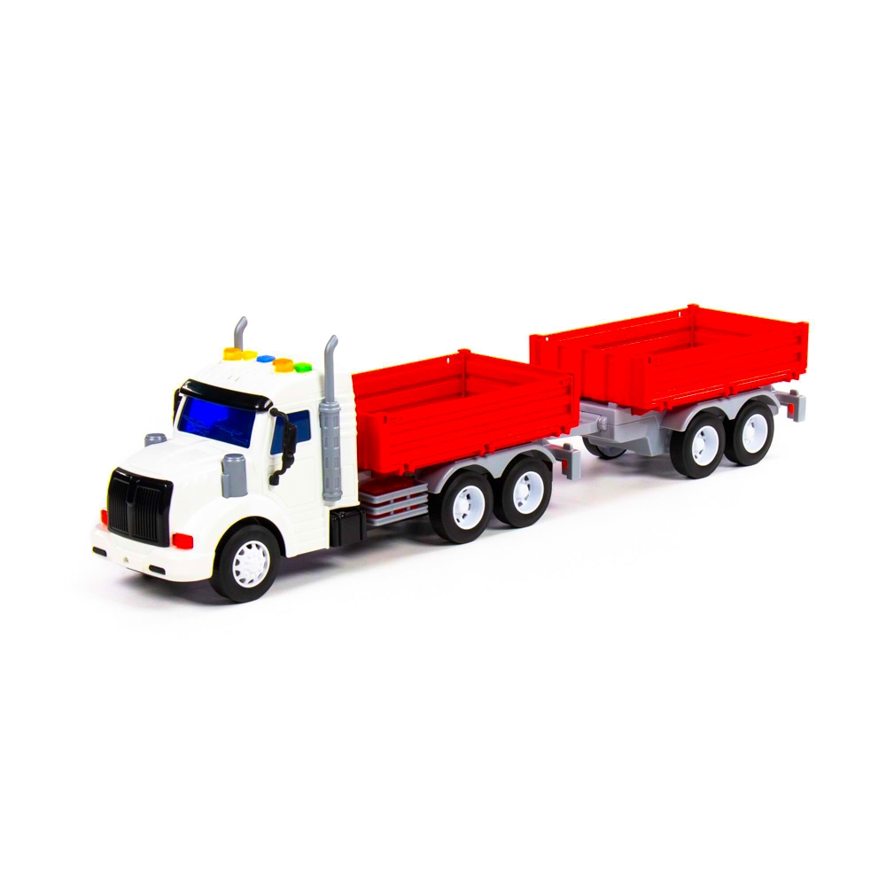 Camion + remorca cu lumina si sunet, 50.6x98x13 cm, Polesie - imagine 3