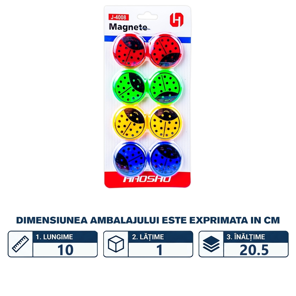 Magneti Buburuza, 8 buc/set - imagine 2