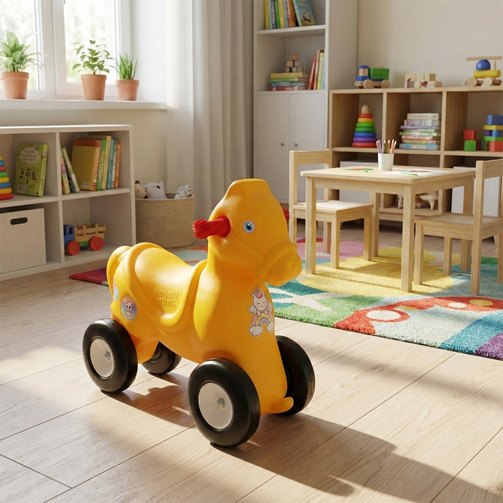 Calut cu roti, galben - ROBENTOYS - imagine 3