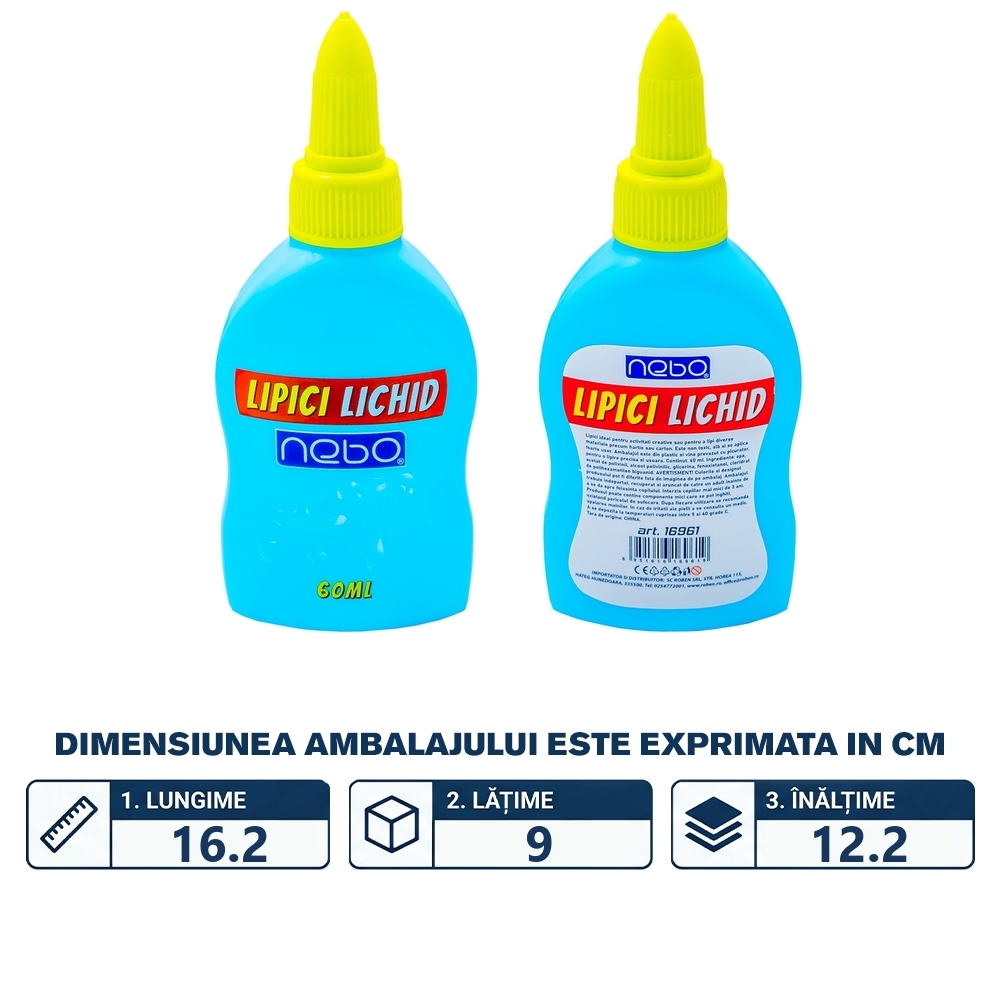 Lipici lichid, tip aracet, 60 ml, 12 buc/set - NEBO - imagine 2