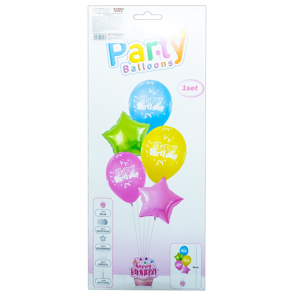Baloane folie de aluminiu, Party, 9 piese