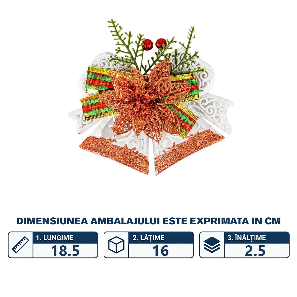 Ornament Craciun, Clopotei, 1 buc/set - imagine 2